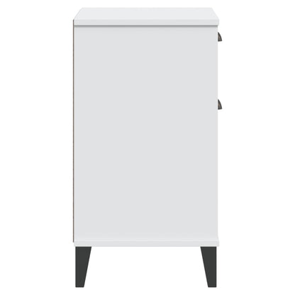 VIKEN White Engineered Wood Bedside Cabinet - Modern & Stylish