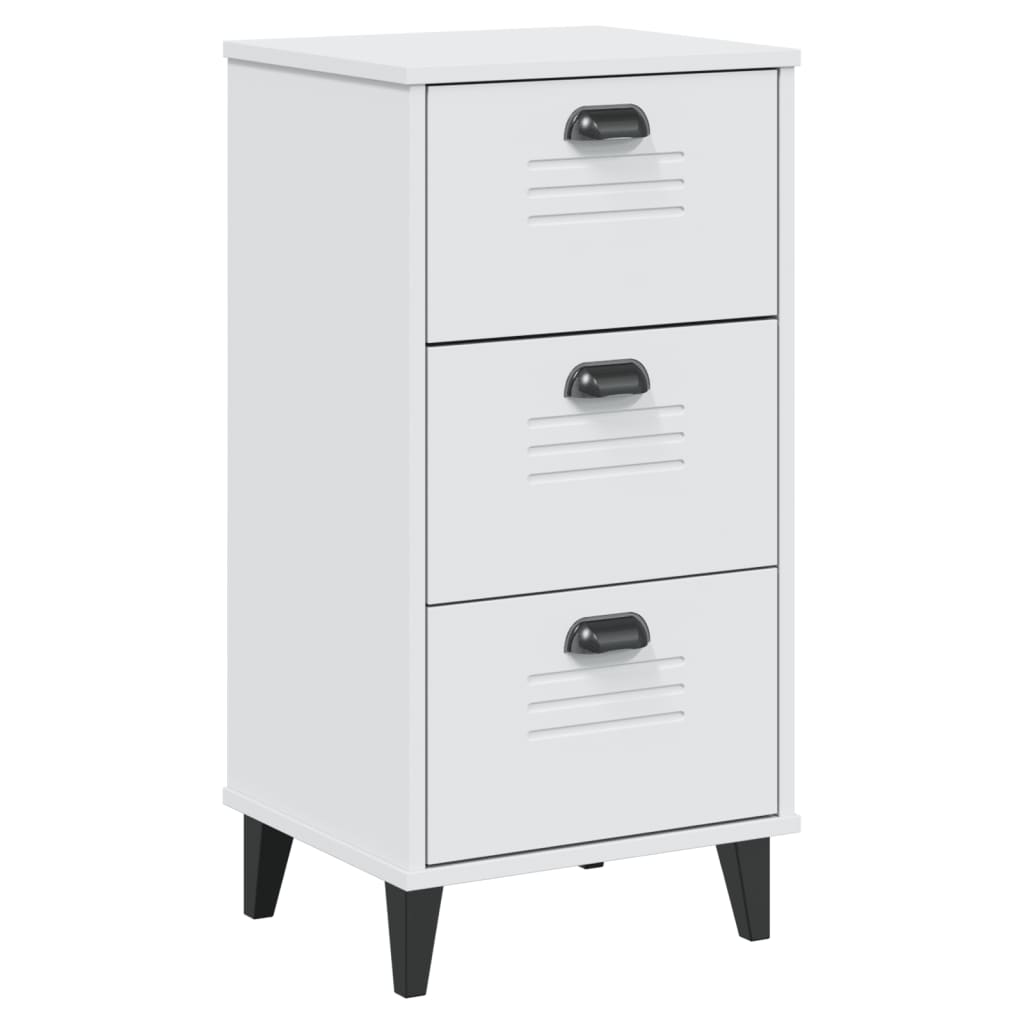 VIKEN White Bedside Cabinet - Elegant Engineered Wood Storage