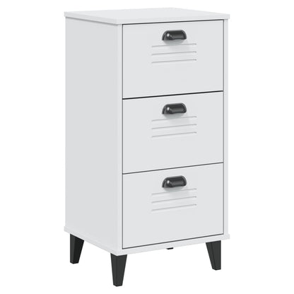 VIKEN White Bedside Cabinet - Elegant Engineered Wood Storage