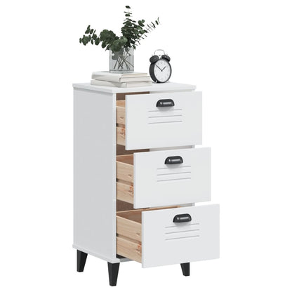 VIKEN White Bedside Cabinet - Elegant Engineered Wood Storage