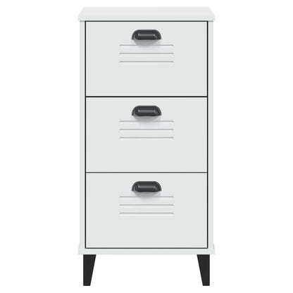 VIKEN White Bedside Cabinet - Elegant Engineered Wood Storage