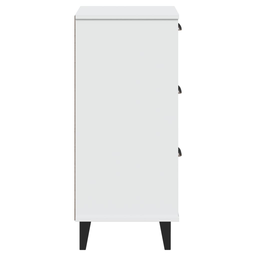 VIKEN White Bedside Cabinet - Elegant Engineered Wood Storage