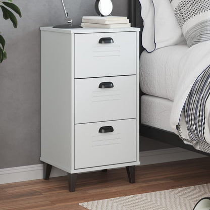 VIKEN White Bedside Cabinet - Elegant Engineered Wood Storage
