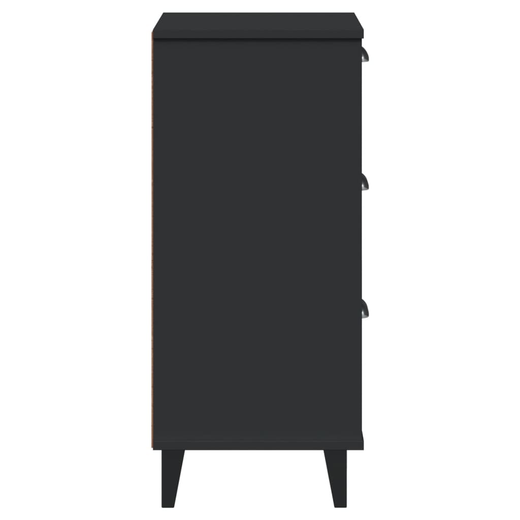 Sleek VIKEN Black Bedside Cabinet - Durable Engineered Wood