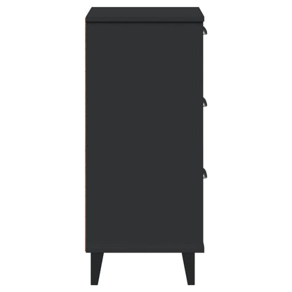 Sleek VIKEN Black Bedside Cabinet - Durable Engineered Wood