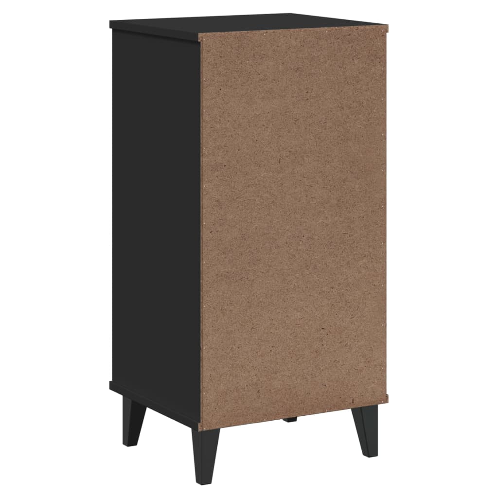 Sleek VIKEN Black Bedside Cabinet - Durable Engineered Wood