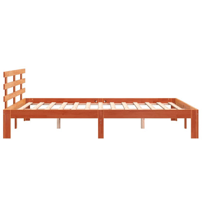 King Size Solid Pine Bed Frame, Wax Brown 150x200 cm
