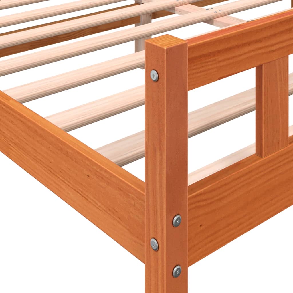 Solid Pine Bed Frame Wax Brown 160x200 cm - No Mattress Included