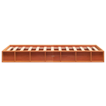 Solid Pine Bed Frame, Wax Brown, 90x200 cm - No Mattress Included