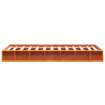 Solid Pine Wood Bed Frame, Wax Brown 75x190 cm - Small Single