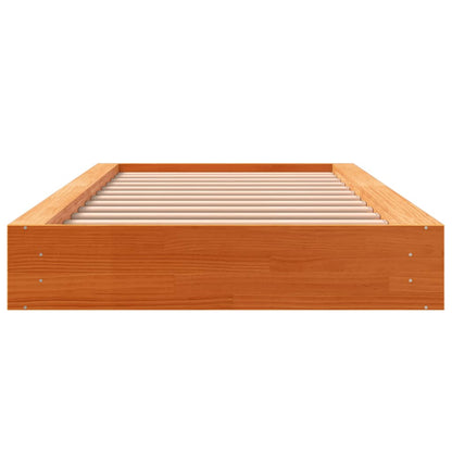 Solid Pine Wood Bed Frame, Wax Brown, 90x190 cm - Single Size