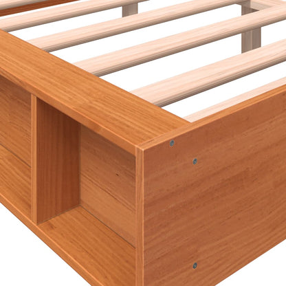 Wax Brown Solid Pine Double Bed Frame 135x190 cm - No Mattress