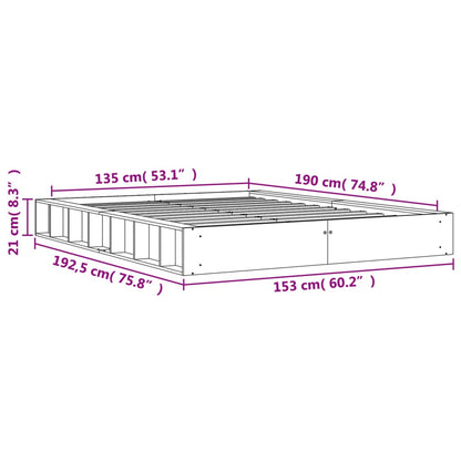 Wax Brown Solid Pine Double Bed Frame 135x190 cm - No Mattress