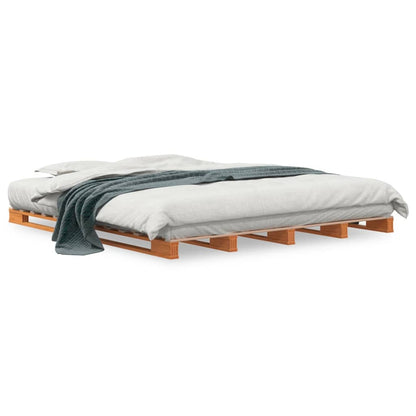 Pallet Bed without Mattress Wax Brown 180x200 cm Super King Solid Wood Pine