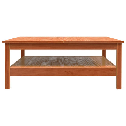 Coffee Table Wax Brown 100x100x40 cm Solid Wood Pine
