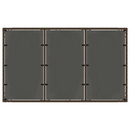 Garden Table with Glass Top Brown 150x90x75 cm Poly Rattan