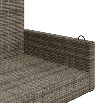 Outdoor Swing Bench Grey - 119x56x48 cm Poly Rattan