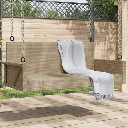 Poly Rattan Swing Bench - 119x56x48 cm, Durable Outdoor Seating