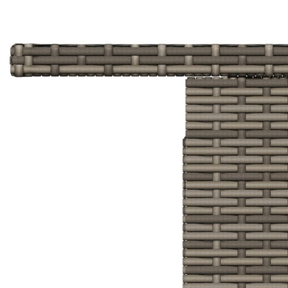 Garden Table Grey 100x55x73 cm Poly Rattan and Acacia Wood