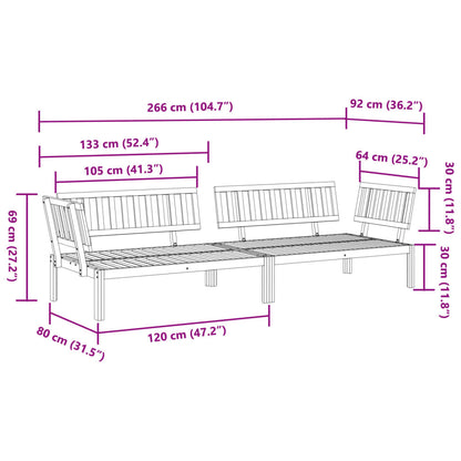 Solid Wood Acacia Garden Pallet Corner Sofas - 2-Piece Set