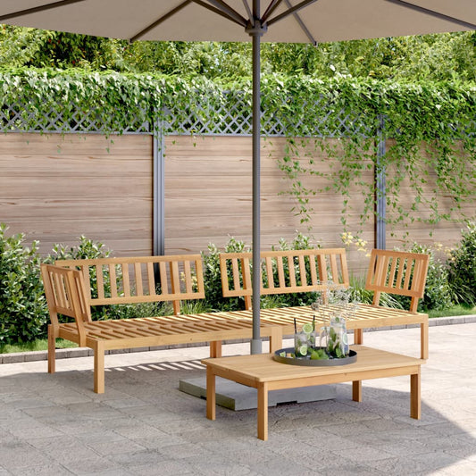 Solid Wood Acacia Garden Pallet Corner Sofas - 2-Piece Set