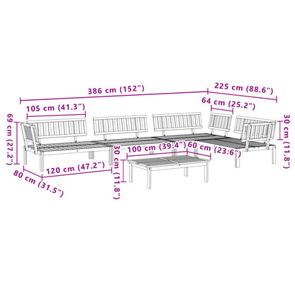 5-Piece Acacia Wood Garden Sofa Set - Solid Wood Pallet Design