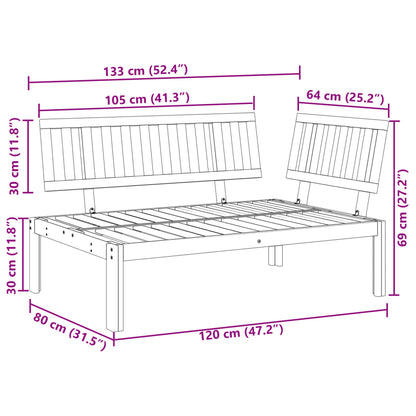 Solid Acacia Wood Garden Pallet Corner Sofa - Rustic Charm