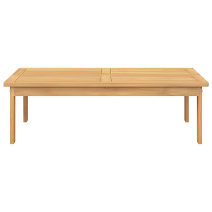 Solid Acacia Garden Table - 100x60x30 cm Natural Wood Finish