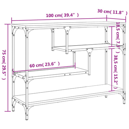 Sleek Black Console Table - 100x30x75 cm Engineered Wood