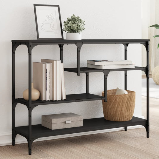 Sleek Black Console Table - 100x30x75 cm Engineered Wood