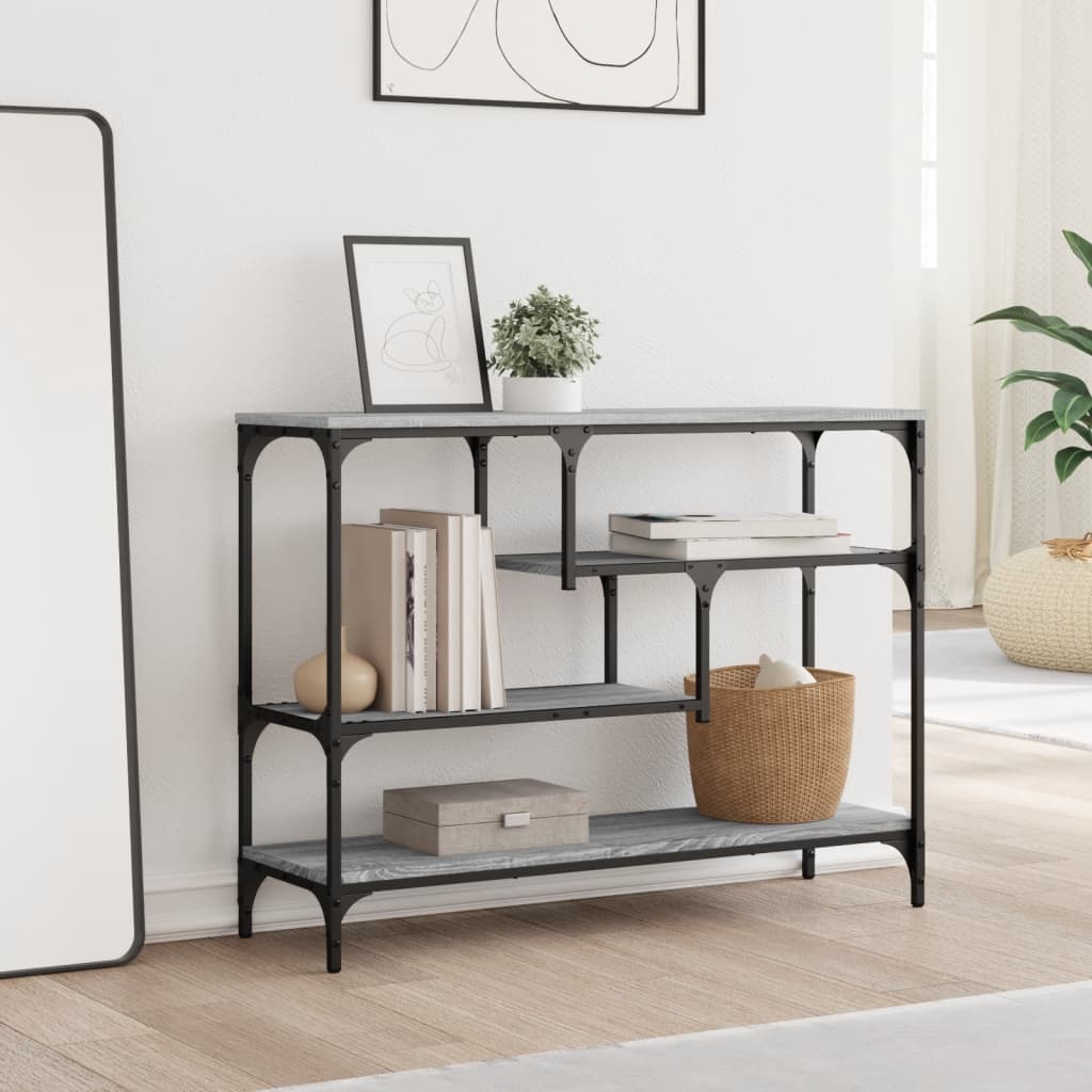 Grey Sonoma Console Table - 100x30x75 cm, Engineered Wood