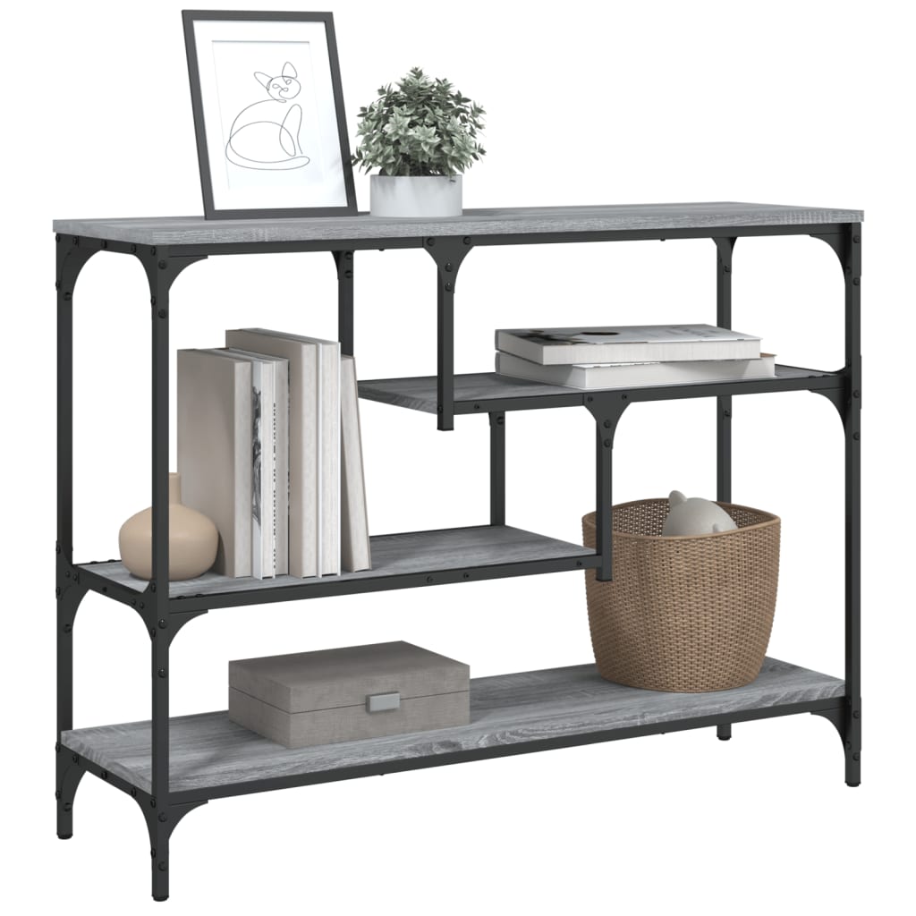 Grey Sonoma Console Table - 100x30x75 cm, Engineered Wood