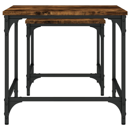 Nesting Coffee Tables 2 pcs Smoked Oak Engineered Wood
