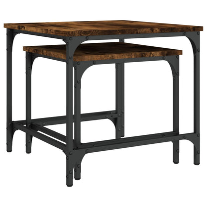 Nesting Coffee Tables 2 pcs Smoked Oak Engineered Wood