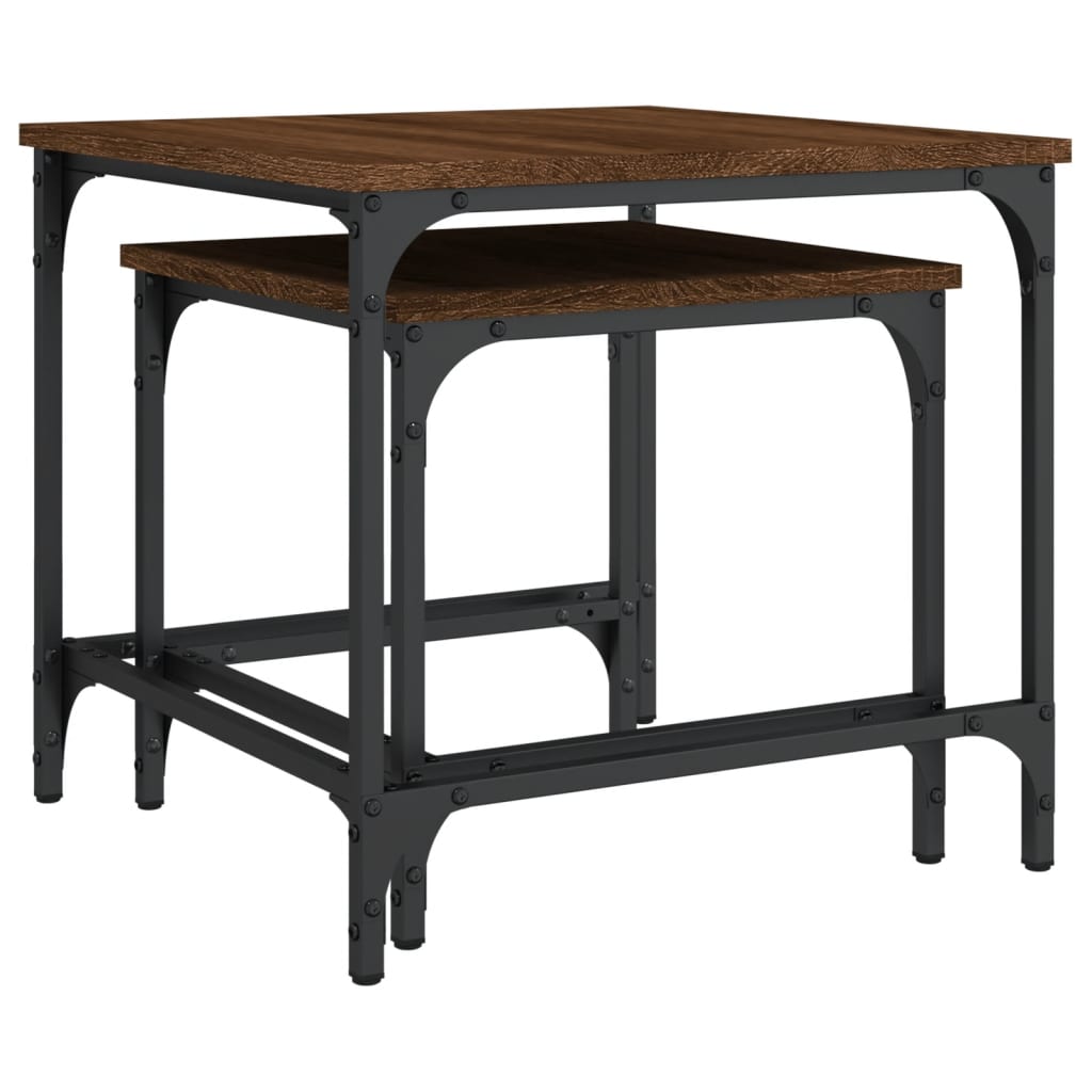 Nesting Coffee Tables 2 pcs Brown Oak Engineered Wood