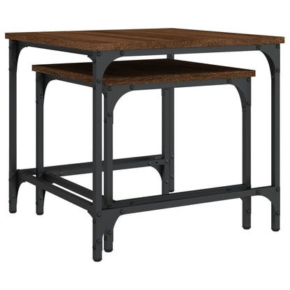 Nesting Coffee Tables 2 pcs Brown Oak Engineered Wood