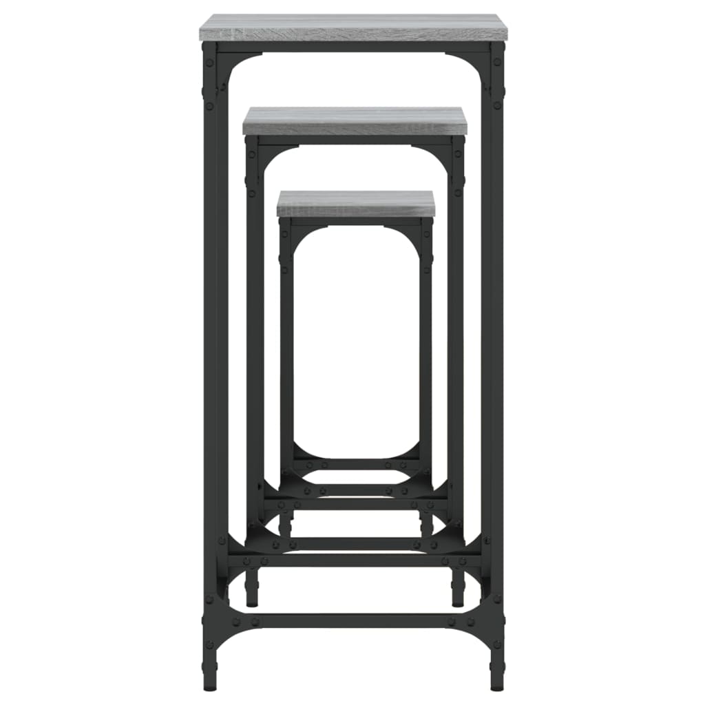 Grey Sonoma Nesting Side Tables Set of 3 - Engineered Wood