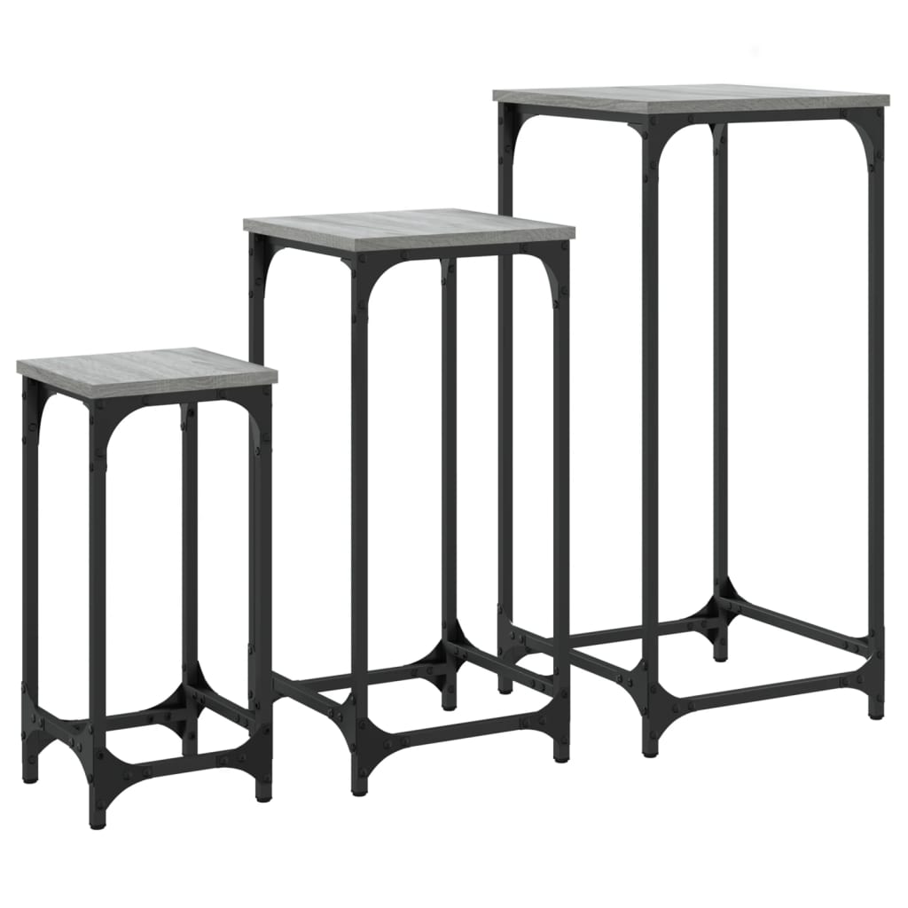 Grey Sonoma Nesting Side Tables Set of 3 - Engineered Wood