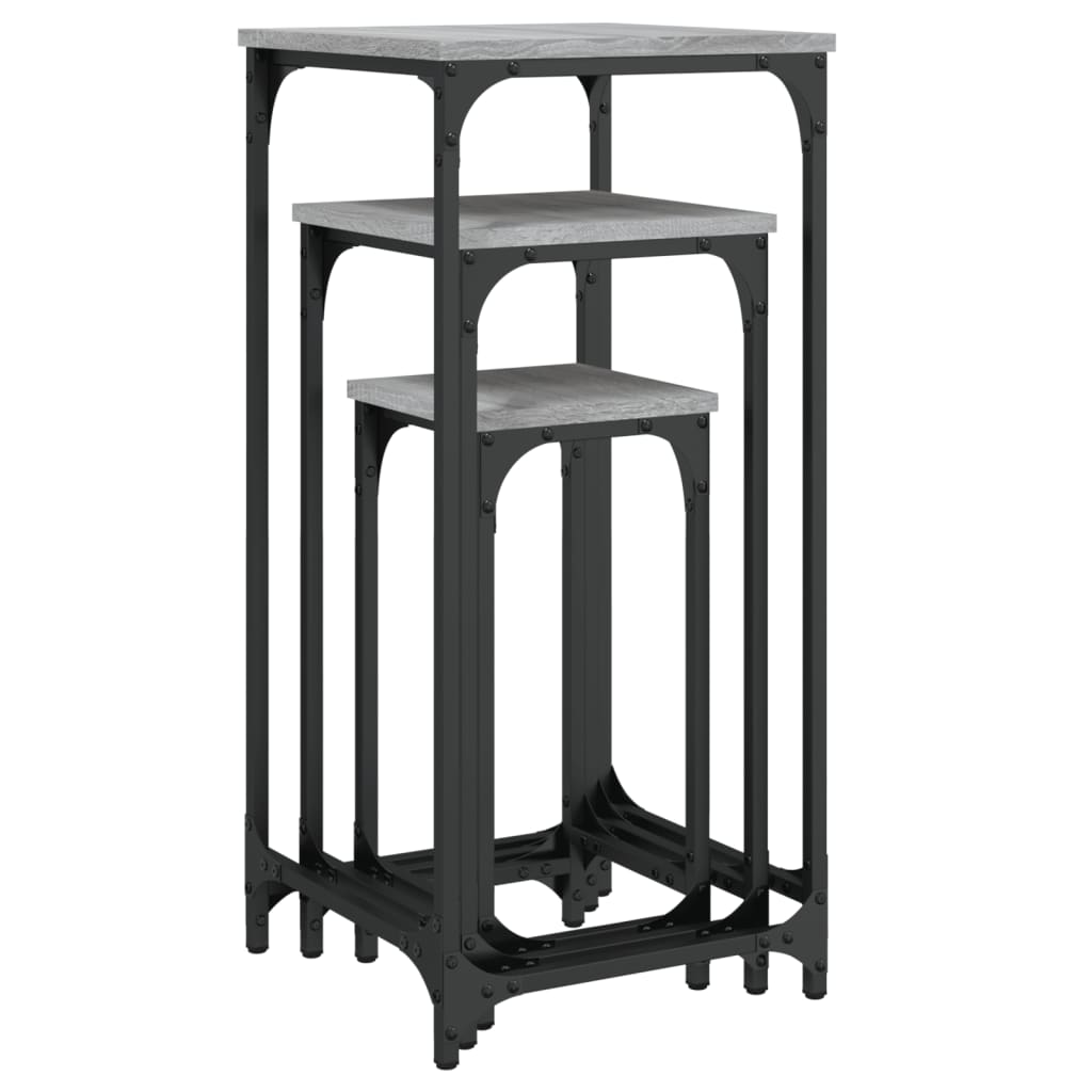 Grey Sonoma Nesting Side Tables Set of 3 - Engineered Wood