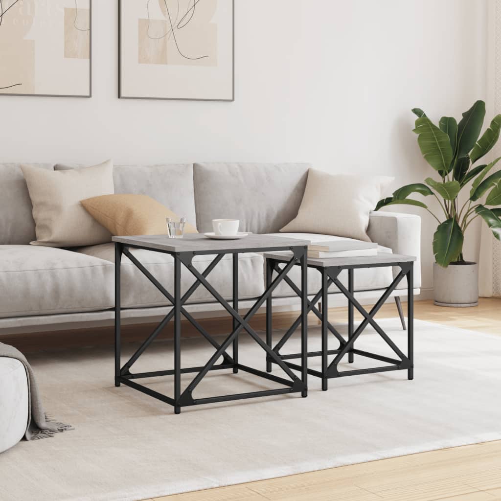 Nesting Coffee Tables 2 pcs Grey Sonoma Engineered Wood