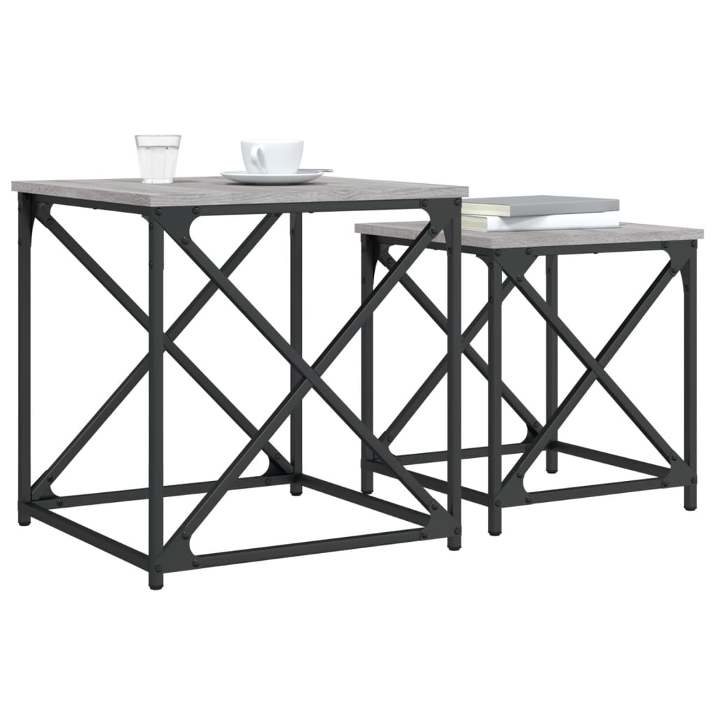 Nesting Coffee Tables 2 pcs Grey Sonoma Engineered Wood