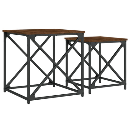 Nesting Coffee Tables 2 pcs Brown Oak Engineered Wood