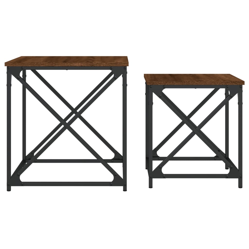 Nesting Coffee Tables 2 pcs Brown Oak Engineered Wood