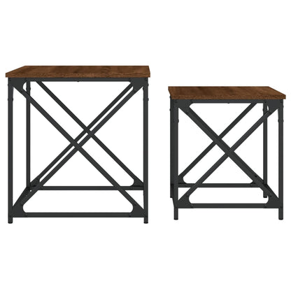 Nesting Coffee Tables 2 pcs Brown Oak Engineered Wood