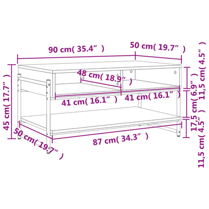 Coffee Table Sonoma Oak 90x50x45 cm Engineered Wood