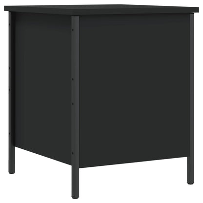 Black Engineered Wood Storage Bench 40x42.5x50 cm