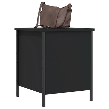 Black Engineered Wood Storage Bench 40x42.5x50 cm