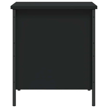 Black Engineered Wood Storage Bench 40x42.5x50 cm