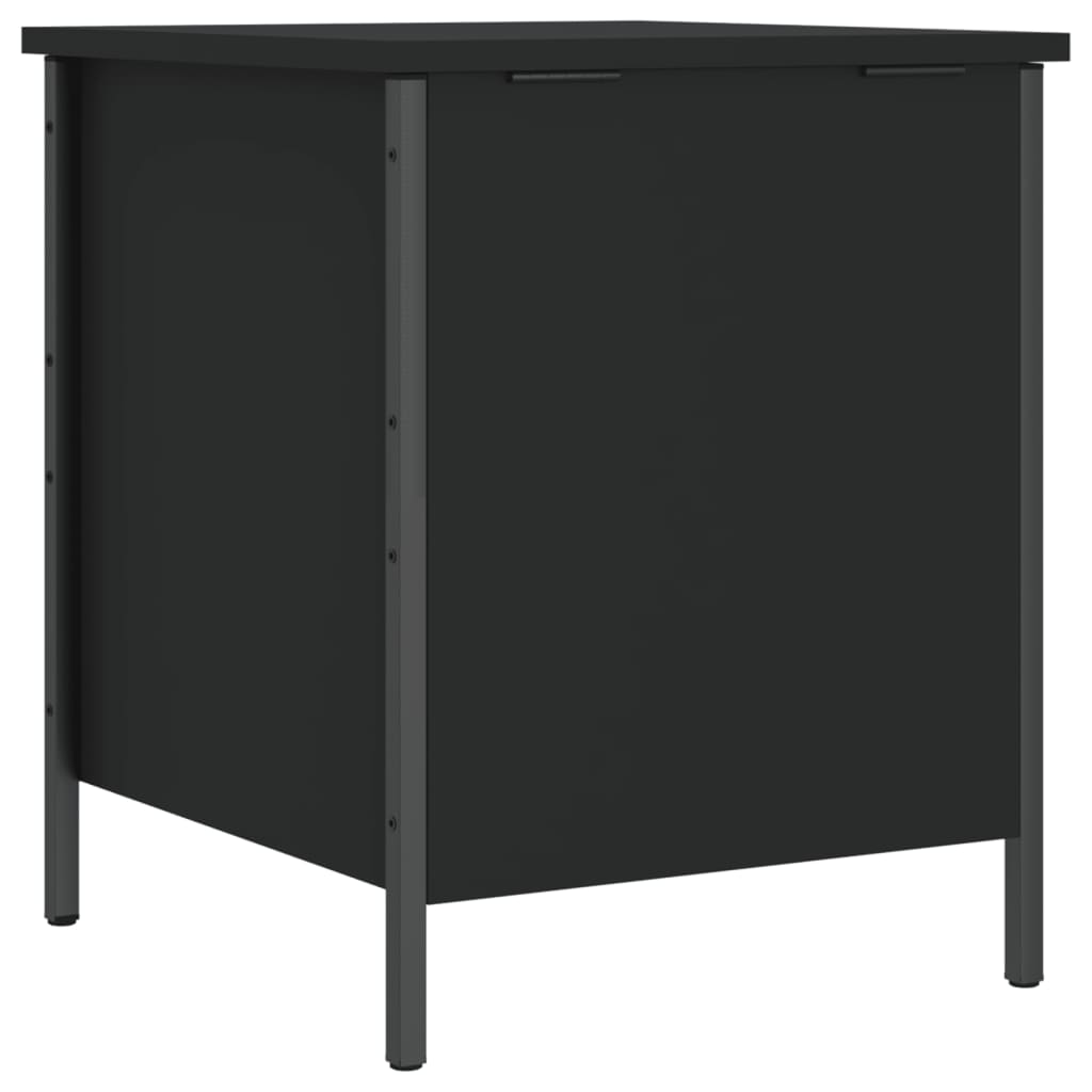 Black Engineered Wood Storage Bench 40x42.5x50 cm
