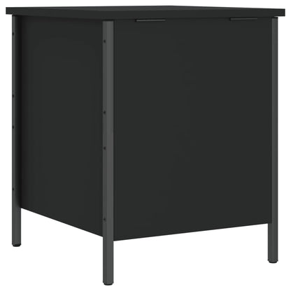 Black Engineered Wood Storage Bench 40x42.5x50 cm